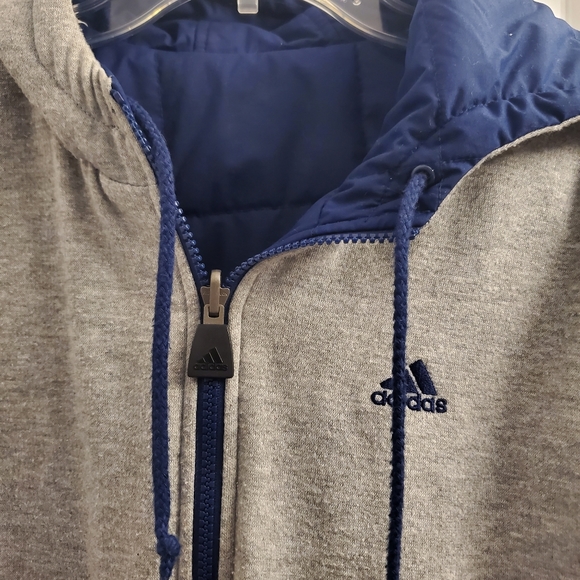 Adidas Reversible Vintage Jacket. Women's Large. Navy Blue/Grey. - Picture 12 of 13